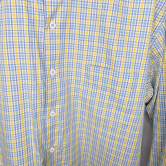 Peter Millar Button Front Men's Plaid Long Sleeve 100% Cotton Shirt Size Large - Picture 3 of 9